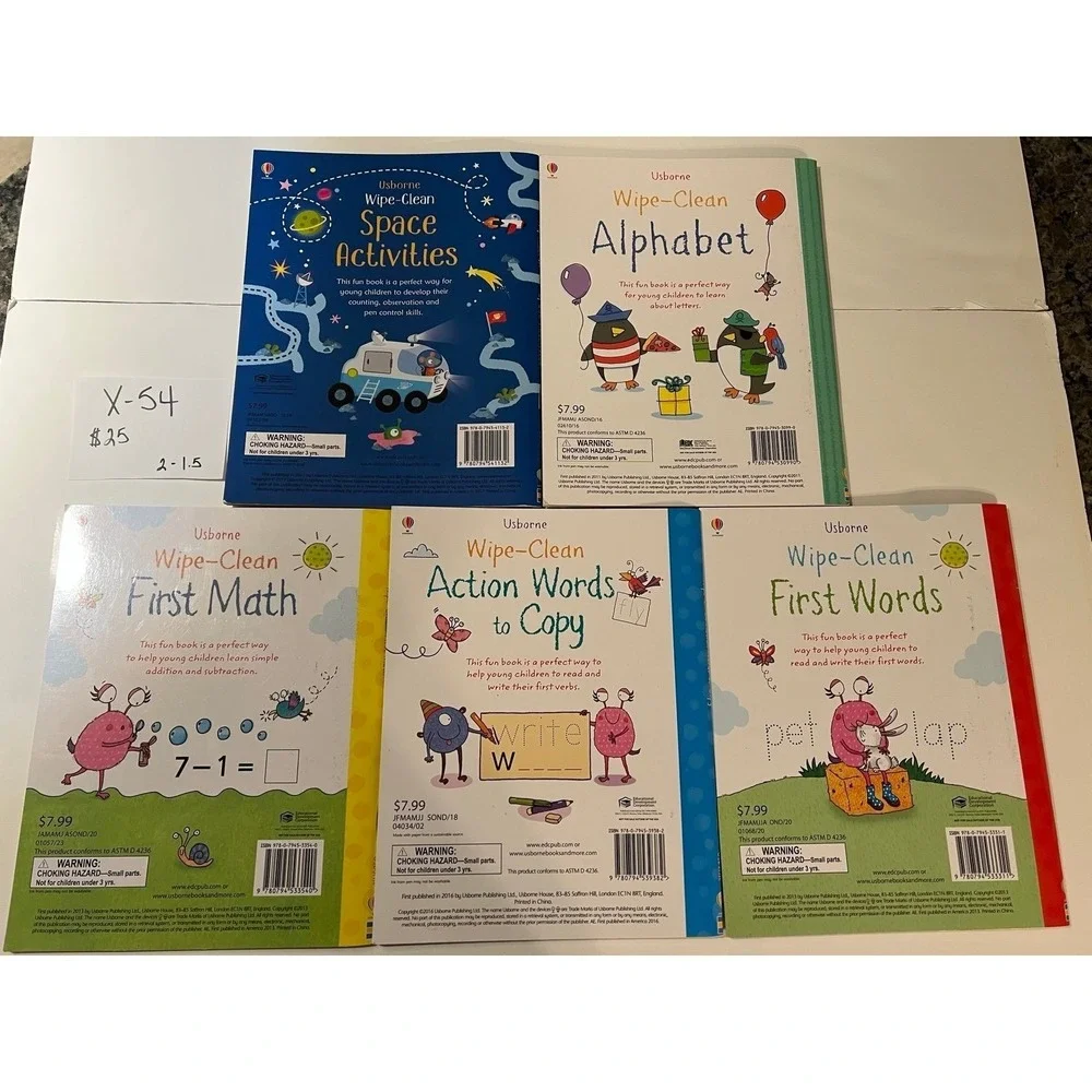 Usborne Wipe Clean‎ Books (x-54)